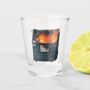Dumpster Fire - funny hot mess Shot Glass