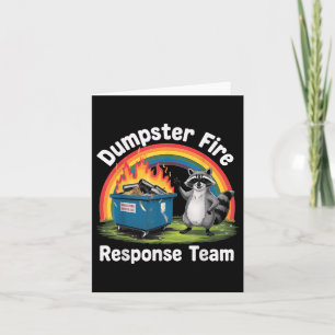 Dumpster Fire Rainbow Raccoon Funny Sarcastic Nove Card