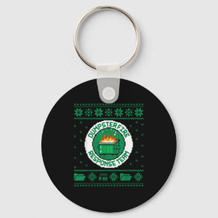 Dumpster Fire Resnse Team Chaos Ugly Sweater Cute Keychain