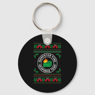 Dumpster Fire Resnse Team Ugly Christmas Sweater X Keychain