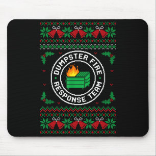 Dumpster Fire Resnse Team Ugly Christmas Sweater X Mouse Pad