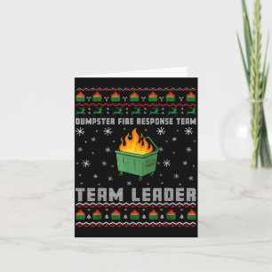 Dumpster Fire Resnse Team Ugly Christmas Sweaters Card