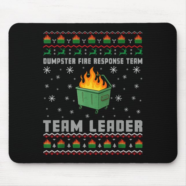 Dumpster Fire Resnse Team Ugly Christmas Sweaters  Mouse Pad (Front)