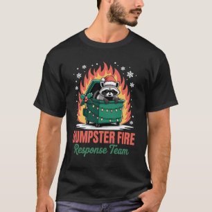 Dumpster Fire Response Team Christmas Raccoon Xmas T-Shirt