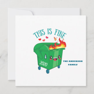 Dumpster Fire This Is Fine 2020 Sucks Christmas Card