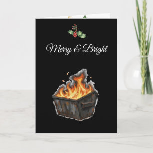 Dumpster Fire Weird Funny Sarcastic Alternative Holiday Card