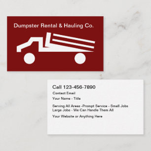 Dumpster Location Camion Carte de visite moderne