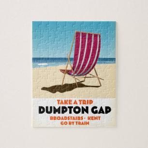 Dumpton Gap Broadstairs Kent seaside poster Jigsaw Puzzle