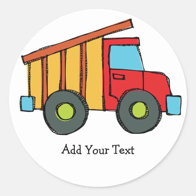 dumptruck classic round sticker (Front)