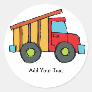 dumptruck classic round sticker