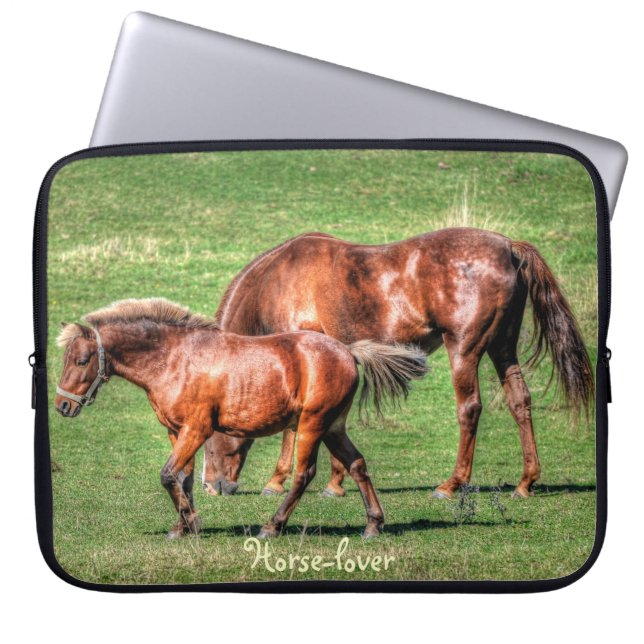 Dun Horses & Field Horse-lover's Device Sleeve (Front)