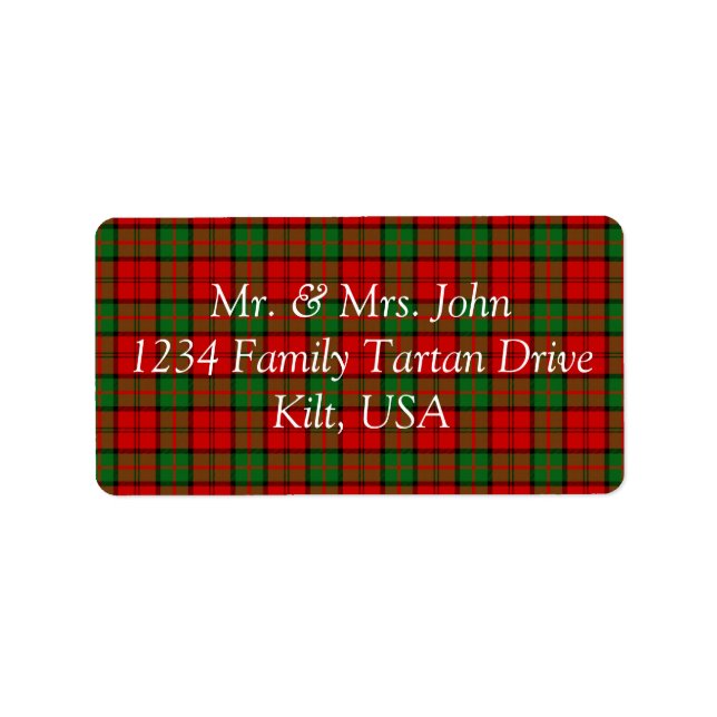 Dunbar Tartan Label (Front)