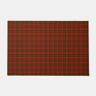 Dunbar tartan red green plaid doormat