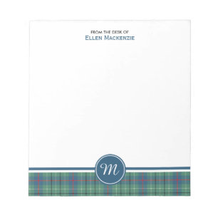 Duncan Clan Ancient Tartan Monogram Note Pad