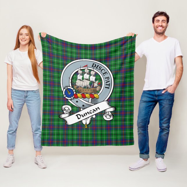 Duncan Clan Badge Tartan Plaid Fleece Blanket (In Situ)