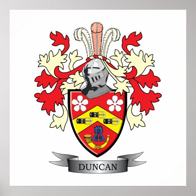 Duncan Family Crest Coat of Arms Poster (Front)