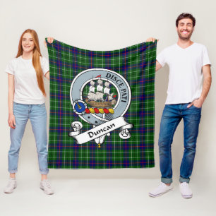 Duncan Modern Clan Badge Tartan Plaid Fleece Blanket
