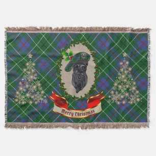 Duncan Scottie Dog Christmas Throw Blanket