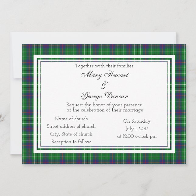 Duncan Scottish Wedding Invitation (Front)