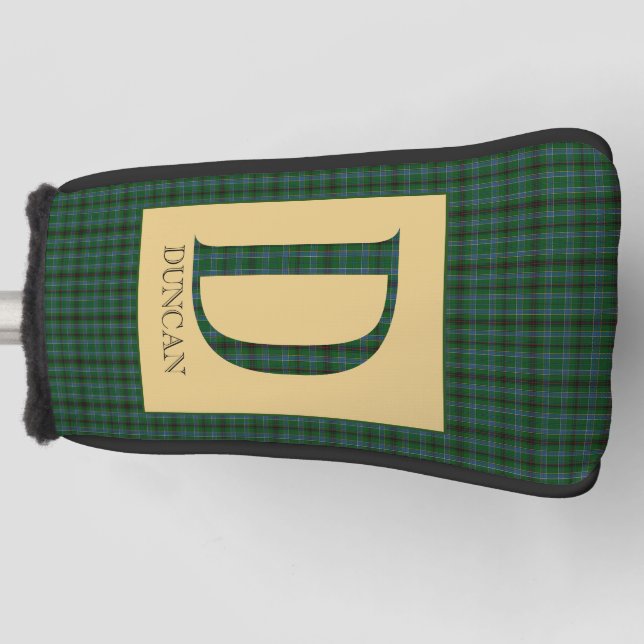 Duncan Tartan Monogram D   Golf Head Cover (Front)