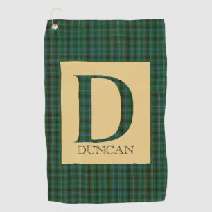 Duncan Tartan Monogram D   Golf Towel