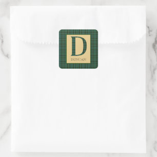 Duncan Tartan Monogram D Square Sticker