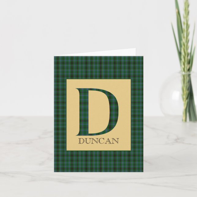 Duncan Tartan Monogram D  Thank You Card (Front)