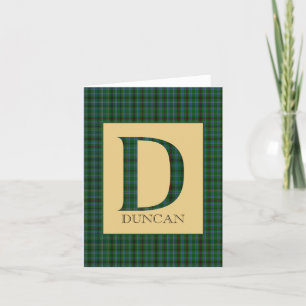 Duncan Tartan Monogram D  Thank You Card