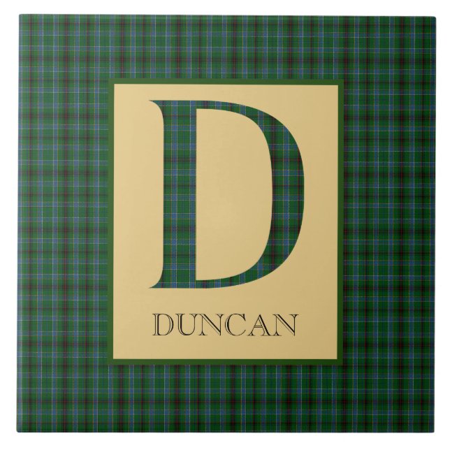 Duncan Tartan Monogram D  Tile (Front)