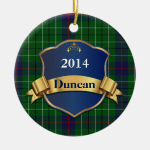 Duncan Tartan Plaid Custom ornament