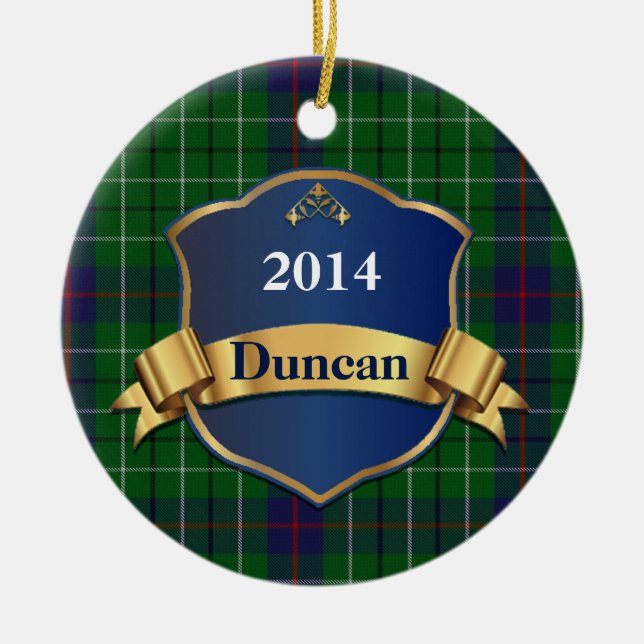 Duncan Tartan Plaid Custom ornament (Front)