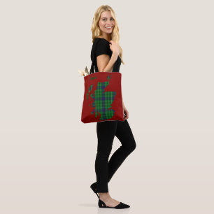 Duncan Tartan Scotland Map Tote Bag