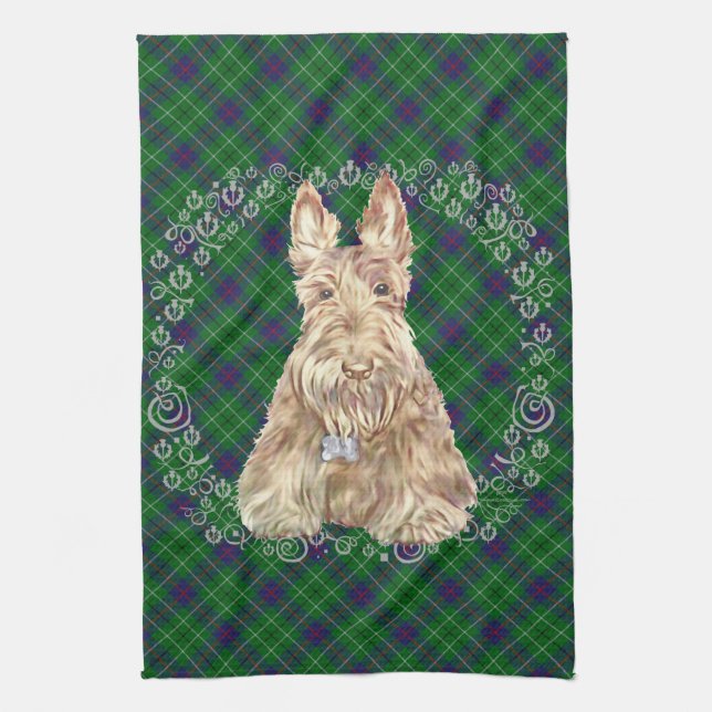 Duncan Tartan Scottie Kitchen Towel (Vertical)