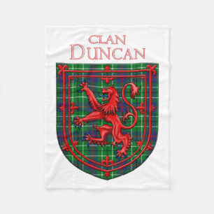 Duncan Tartan Scottish Plaid Lion Rampant Fleece Blanket