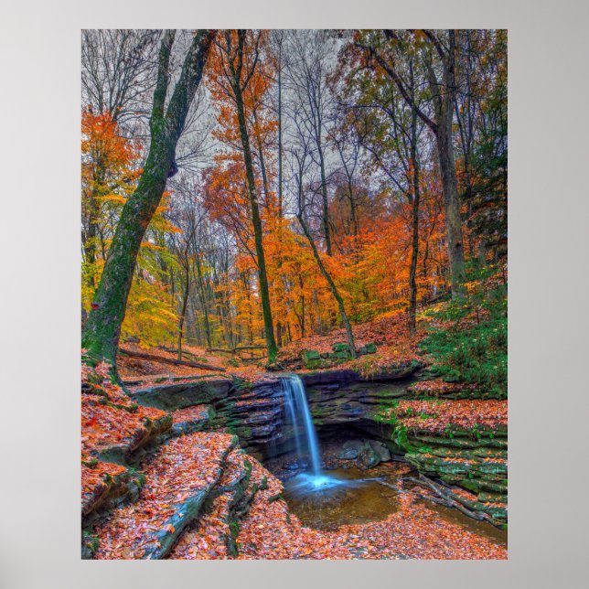 Dundee Falls in Autumn, Ohio Poster (Front)
