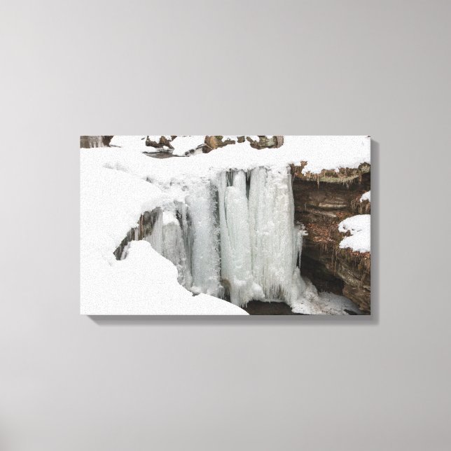 Dundee Falls in Winter, Ohio Canvas Print (Front)