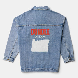 Dundee Oregon USA State America Travel Oregonian  Denim Jacket