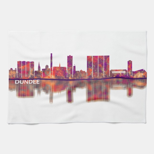 Dundee Scotland Skyline Kitchen Towel (Horizontal)