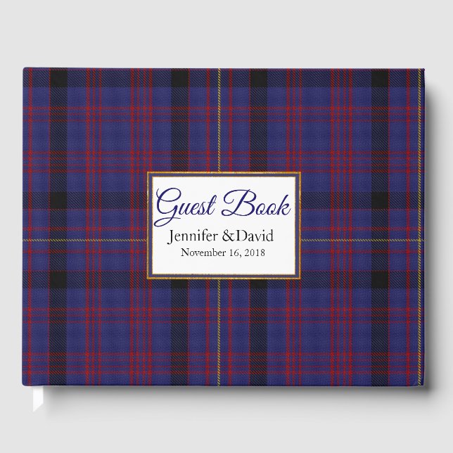 Dundonald Plaid Wedding Guest Book (Front)