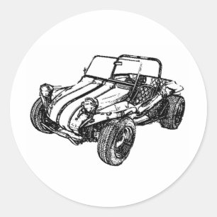 Dune Buggy Classic Round Sticker