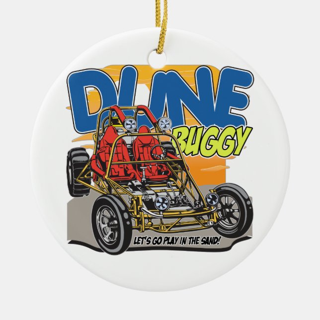 Dune Buggy Play in the Sand Ceramic Ornament (Front)