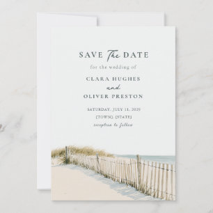 Dune Fence Sea Grass Cape Cod Shoreline Wedding Save The Date