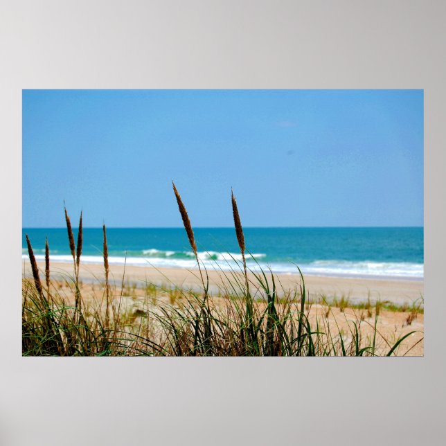 Dune Grass & The Atlantic Ocean Poster (Front)