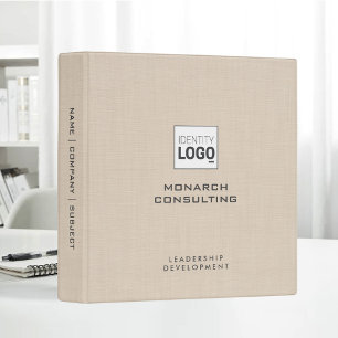 Dune Linen Fabric Texture Simple Custom Logo Binder