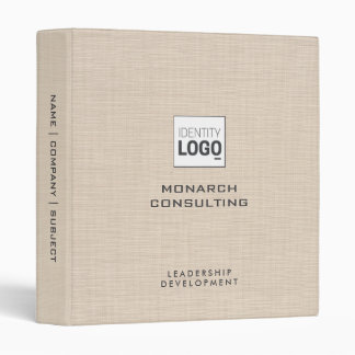 Dune Linen Fabric Texture Simple Custom Logo Binder