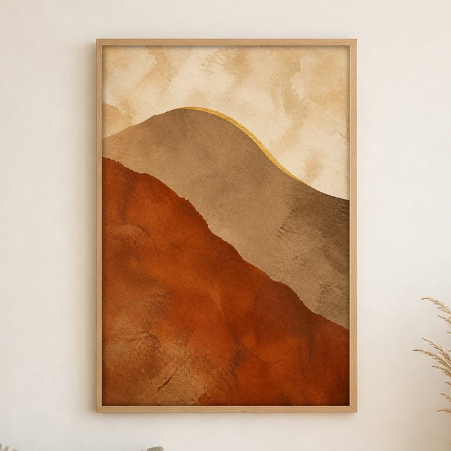 Dune Sweep Gouache Boho Art Poster (Shown framed for scale. Poster ships unframed; frames are an optional add-on.)