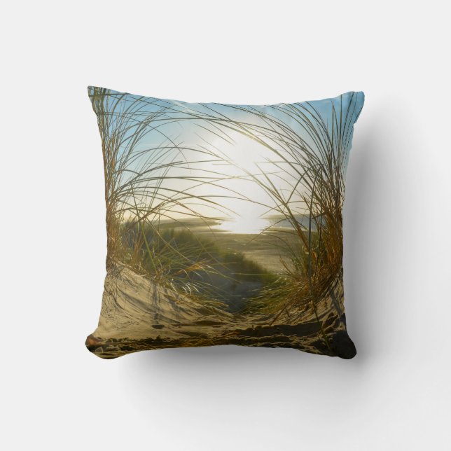 dunes and sea throw pillow (Front)