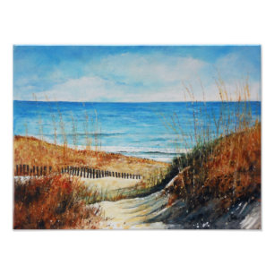 Dunes de sable et peinture océanique Impression
