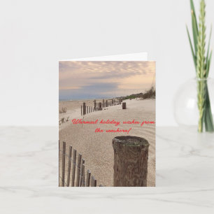 Dunes de sable Noël thème plage carte pliée
