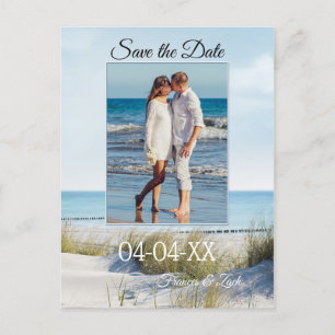 Dunes et plage Photo Enregistrer la date Carte pos